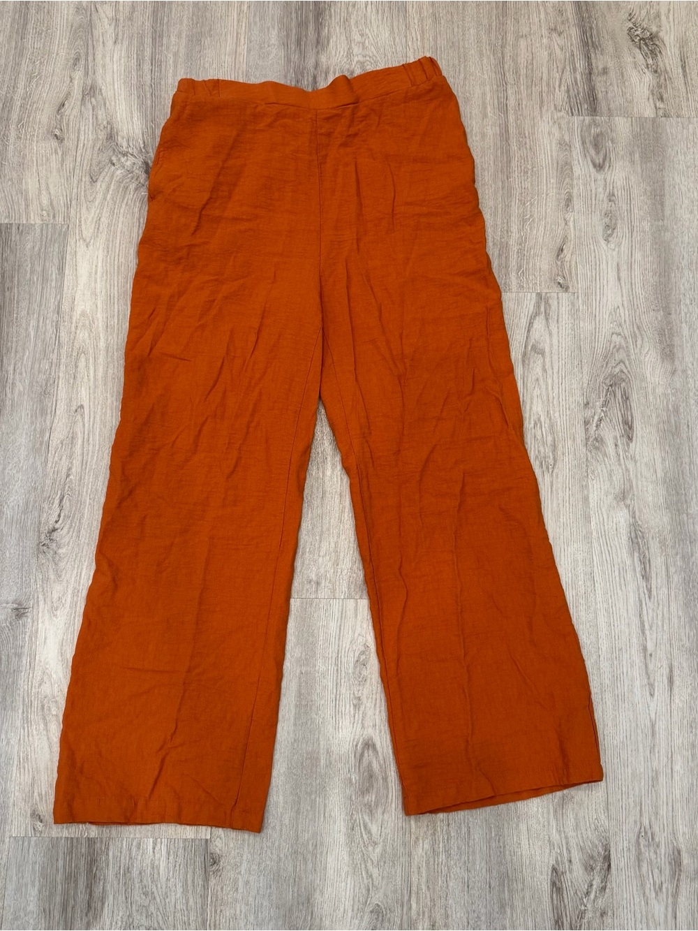 Happily Grey Rust High Rise Wide Leg Gauze Pants Size Large